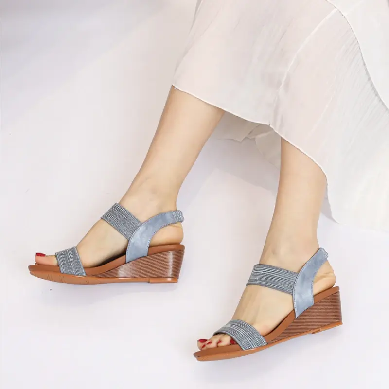 XIHAHA Woman Sandals Summer Vintage Wedge Slippers Casual Women Roman Hollow Out Dances Shoes Gladiator Platform Femme Shoes