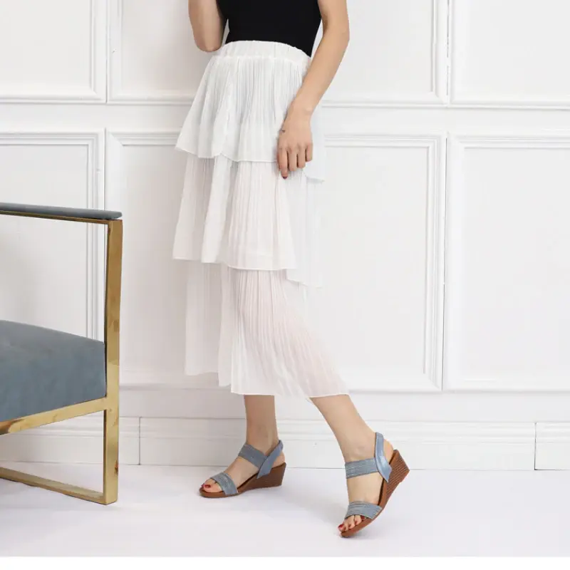 XIHAHA Woman Sandals Summer Vintage Wedge Slippers Casual Women Roman Hollow Out Dances Shoes Gladiator Platform Femme Shoes