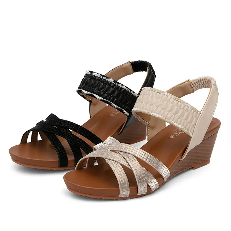 XIHAHA Women's Wedge Sandals Peep Toe Shoes Woman Platform Fashion 4.5cm Cool Summer Girl High Heel dances Shoes Female