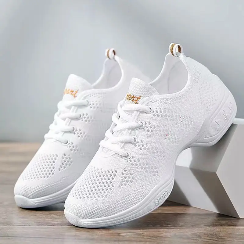 XIHAHA Fashion Sports Women Feature Soft Outsole Breath Dance Shoes Sneakers for Woman Mesh Practice Shoe Modern Jazz Shoes
