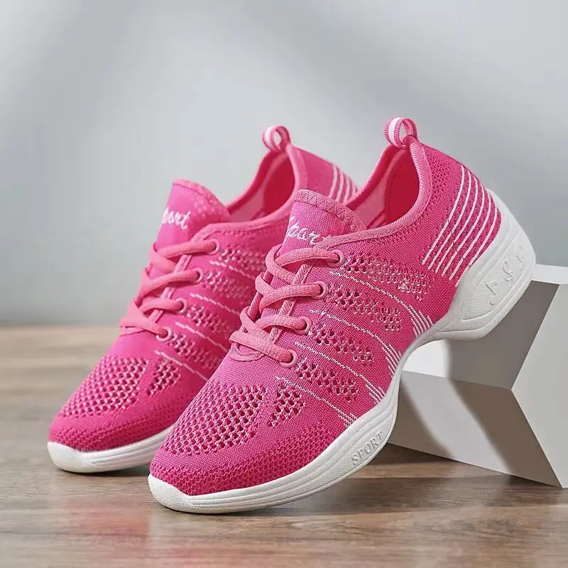 XIHAHA Fashion Sports Women Feature Soft Outsole Breath Dance Shoes Sneakers for Woman Mesh Practice Shoe Modern Jazz Shoes