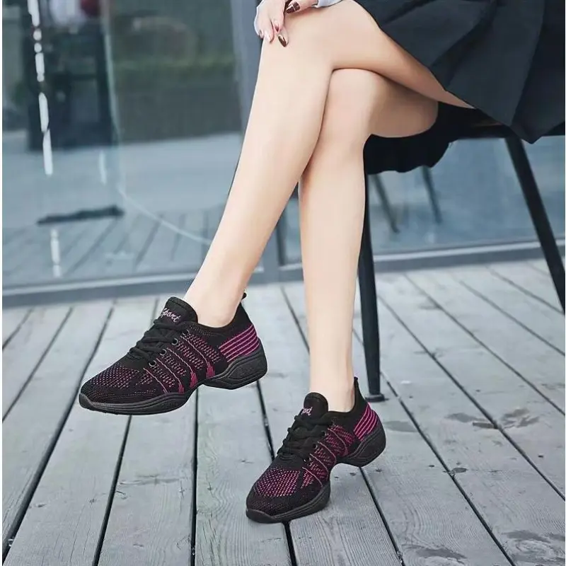 XIHAHA Fashion Sports Women Feature Soft Outsole Breath Dance Shoes Sneakers for Woman Mesh Practice Shoe Modern Jazz Shoes
