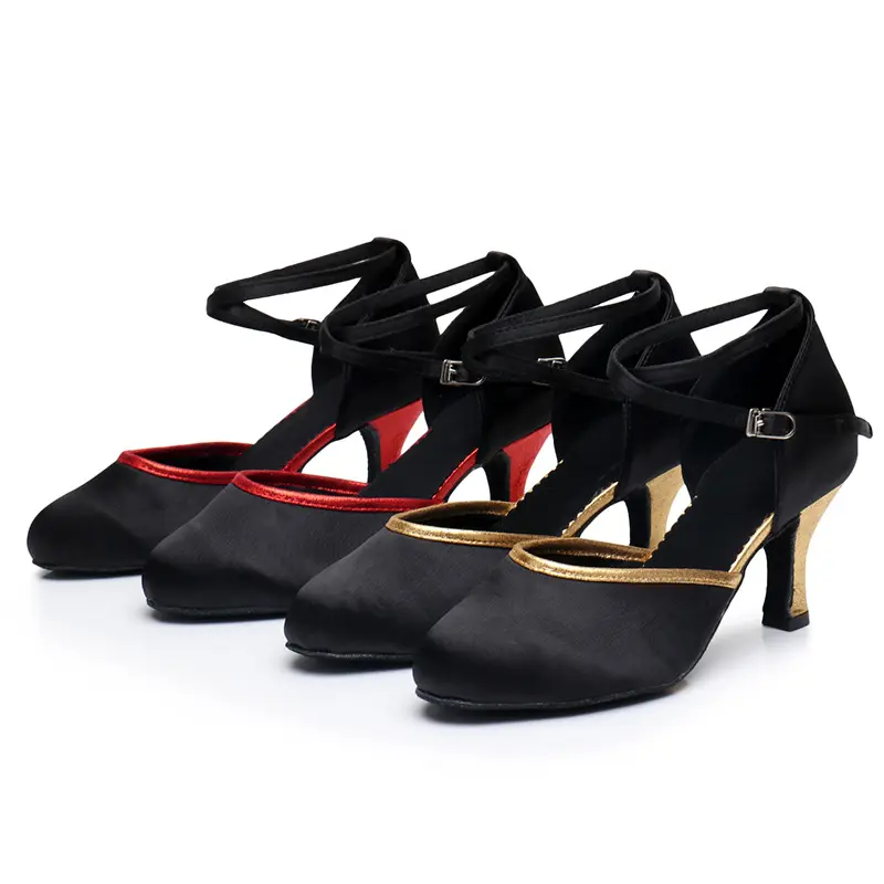 XIHAHA Woman Satin Covering Dance Shoes Soft Breathable Women Latin Dance Shoe Party Supplies Ballroom Latin Girl Ballroom Shoes