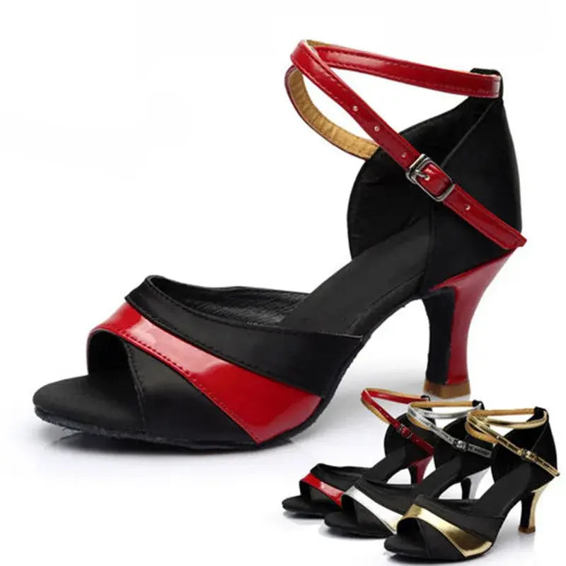 XIHAHA Fashion Girls Ladies Women's Tango Salsa Dance Ballroom Latin Dance Shoes 5.5/7.5cm Heels Woman Sandals Shoe