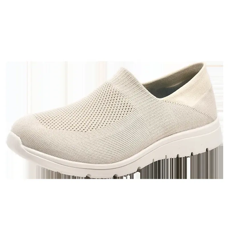 XIHAHA Middle Aged Elderly Shoes Men Breathable Mesh Sneaker Lightweight Loafers Walking Shoe Slip-on Tennis Shoes Woman Couple