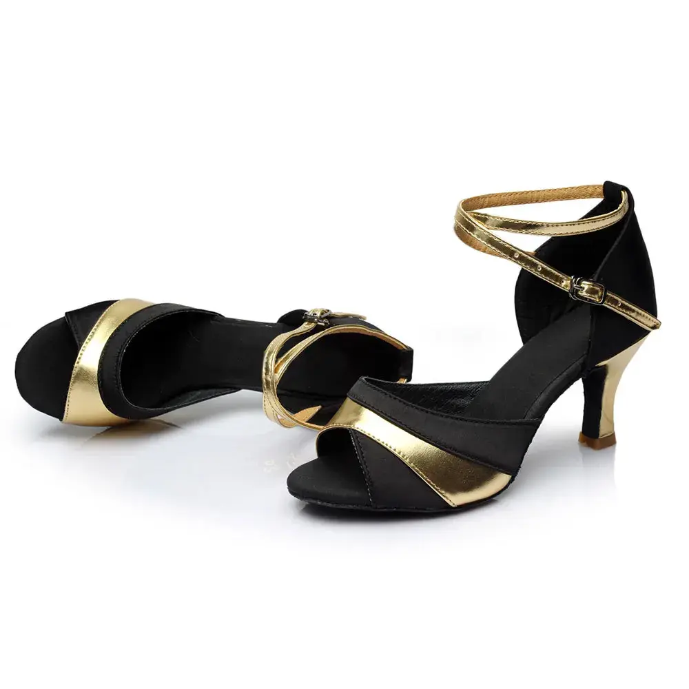 XIHAHA Fashion Girls Ladies Women's Tango Salsa Dance Ballroom Latin Dance Shoes 5.5/7.5cm Heels Woman Sandals Shoe