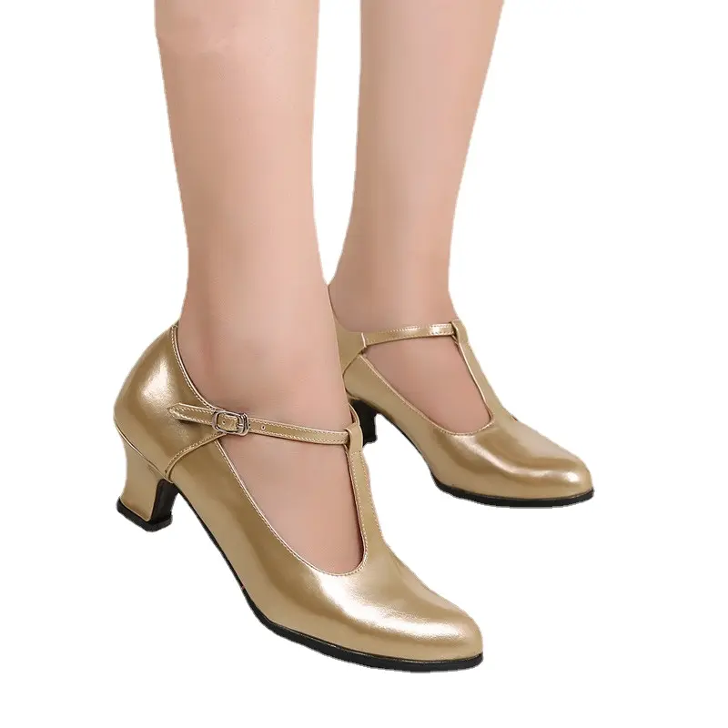 XIHAHA Soft Sole Women Non-slip Ballroom Dance Shoes Modern Girls Tango Samba Latin Dancing Shoes Ladies 4CM Sandal Salsa Shoes