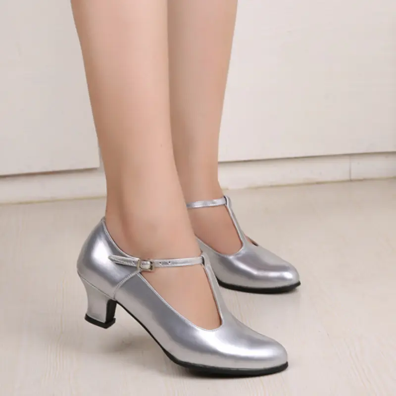 XIHAHA Soft Sole Women Non-slip Ballroom Dance Shoes Modern Girls Tango Samba Latin Dancing Shoes Ladies 4CM Sandal Salsa Shoes