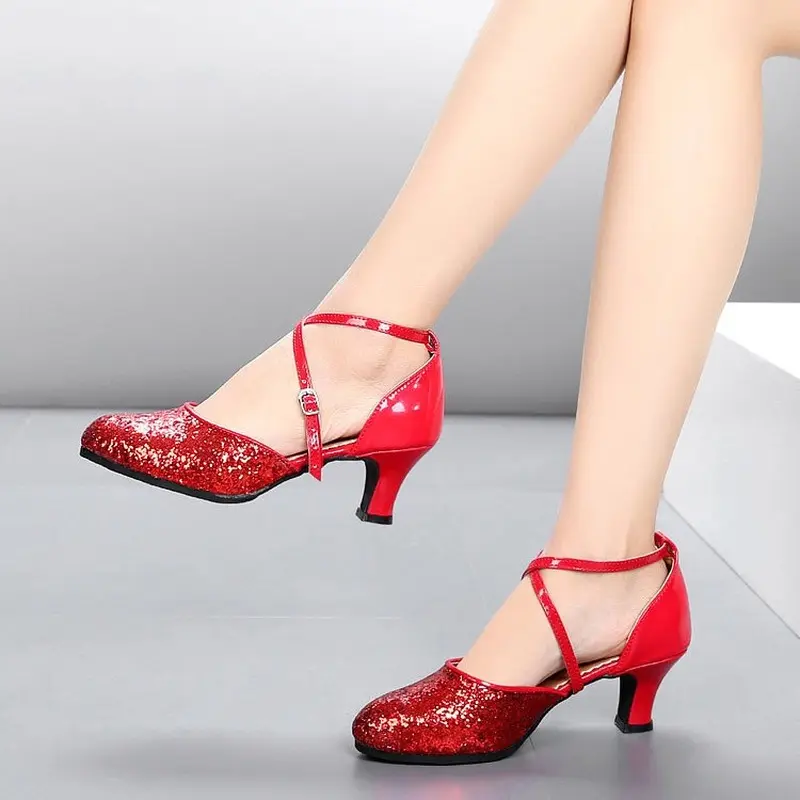 XIHAHA Soft Sole Latin Dance Shoes Women Ballroom Ladies Dancing Shoes for Girls Dance Sneaker Hight Heel Practice Latin Shoes