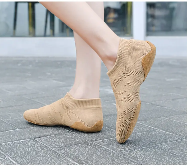 Fashion Man Women's Jazz Slip on Sneakers Net Dancing Shoes for Men Adult Kids Girls Black Sports Boots Jazz Dance Shoes Couples