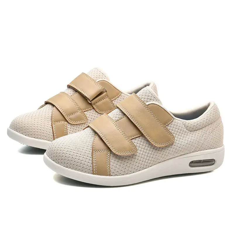XIHAHA Casual Senile Orthopedics Wide Feet Swollen Shoes Thumb Eversion Adjusting Soft Comfortable Diabetic Shoe Walking Shoes