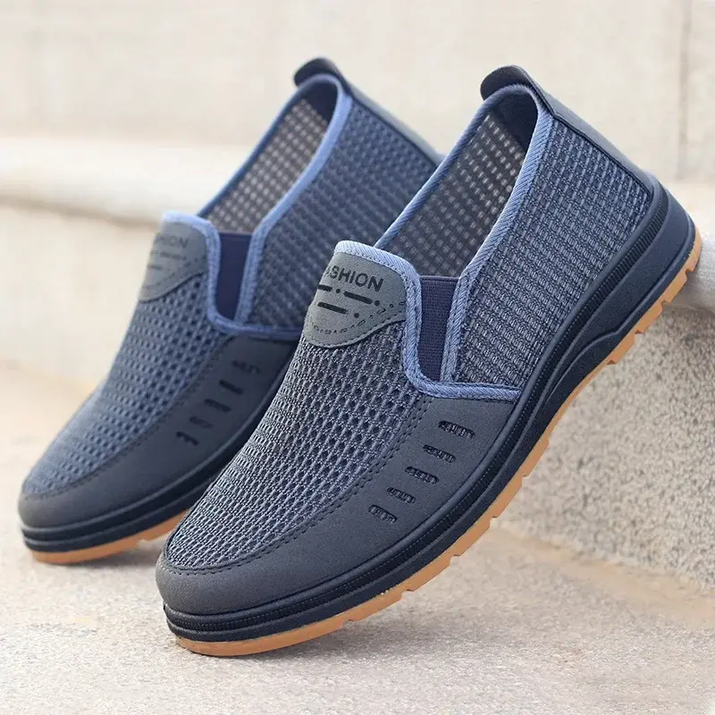 XIHAHA Fashion Men's Mesh Shoes Casual Sports Shoes Man Flat Slip-on Shoe Sports Shoe Male Summer Outdoor Walking Shoes