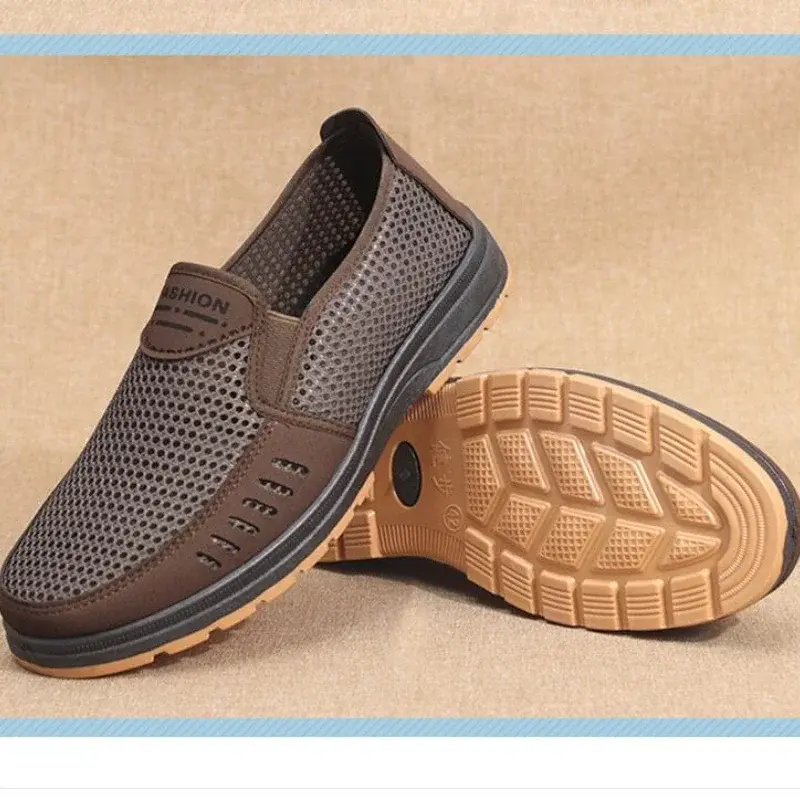 XIHAHA Fashion Men's Mesh Shoes Casual Sports Shoes Man Flat Slip-on Shoe Sports Shoe Male Summer Outdoor Walking Shoes