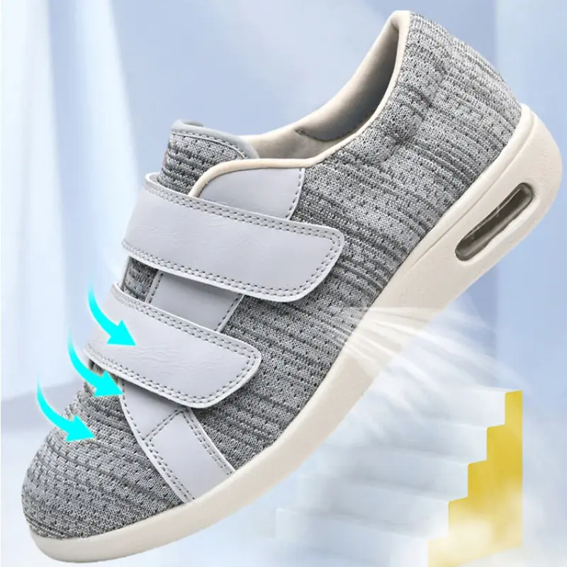 XIHAHA Casual Senile Orthopedics Wide Feet Swollen Shoes Thumb Eversion Adjusting Soft Comfortable Diabetic Shoe Walking Shoes