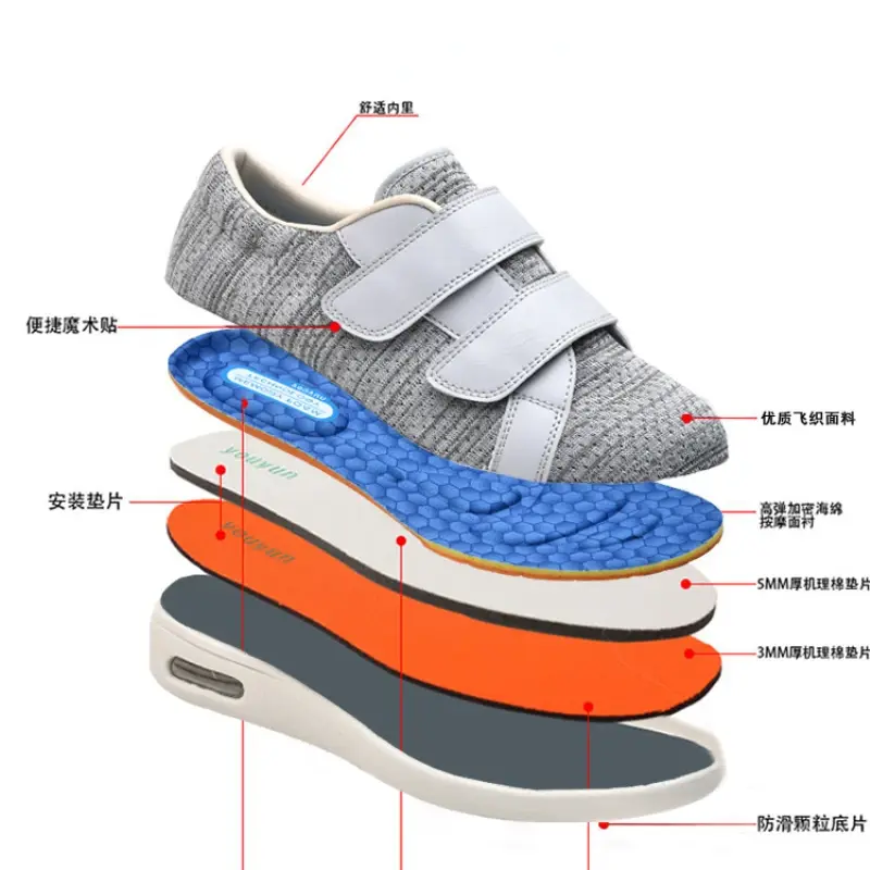 XIHAHA Casual Senile Orthopedics Wide Feet Swollen Shoes Thumb Eversion Adjusting Soft Comfortable Diabetic Shoe Walking Shoes