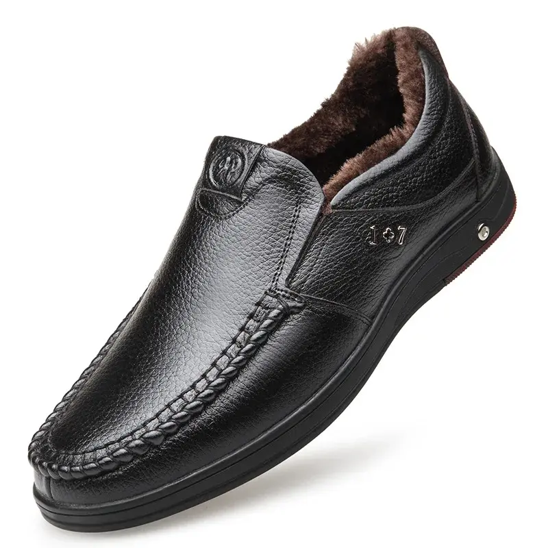 XIHAHA Fashion Genuine Leather Men Casual Shoes Luxury Brand Mens Loafers Moccasins Breathable Slip on Driving Shoes Sneaker