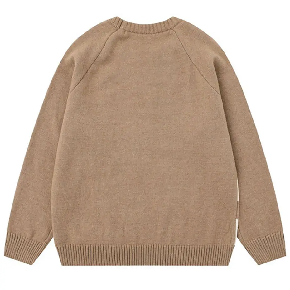 Color Block Patchwork Sweaters Casual Loose Sweaters Knit Jumper Streetwear Harajuku Oversized Sweaters