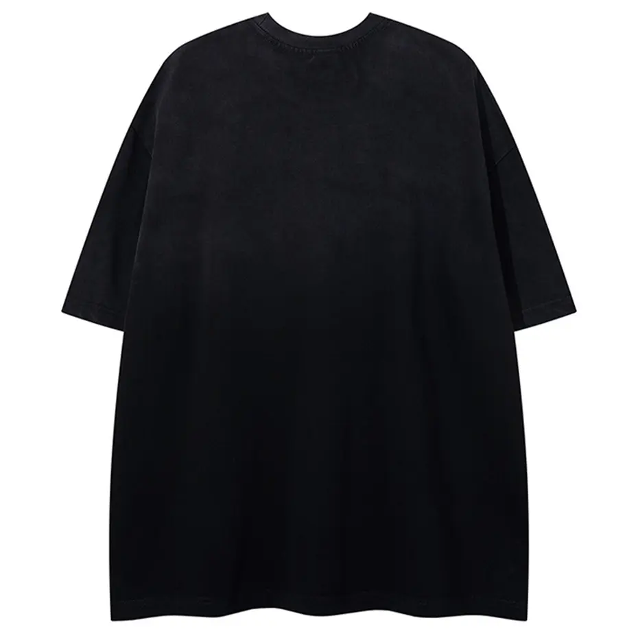 Streetwear Hip Hop Oversized T Shirts Letter Patchwork Loose Short Sleeve T-shirt Summer Casual Tee Tops