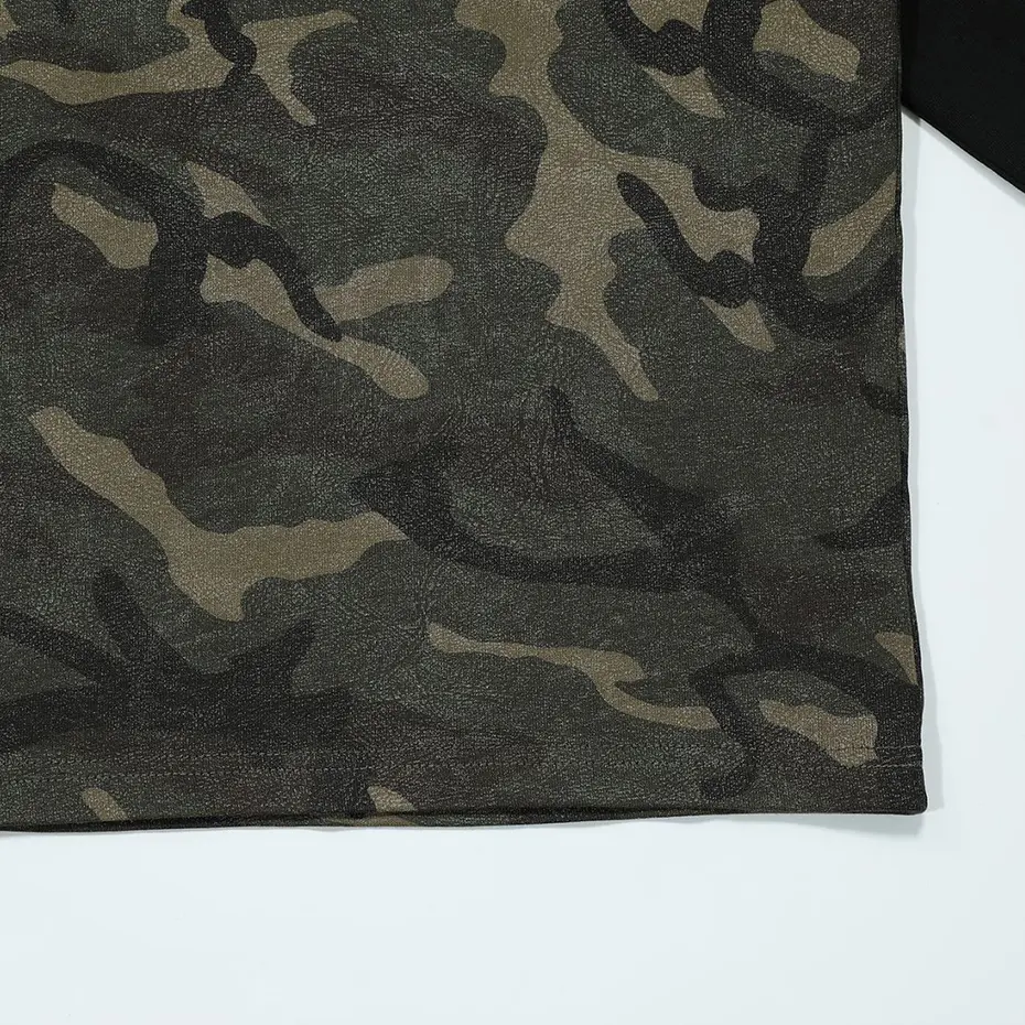 Vintage Camouflage T Shirts Fake Two Piece Loose Long Sleeve T-shirts Streetwear Harajuku Hip Hop Oversized Tshirts Tee Tops