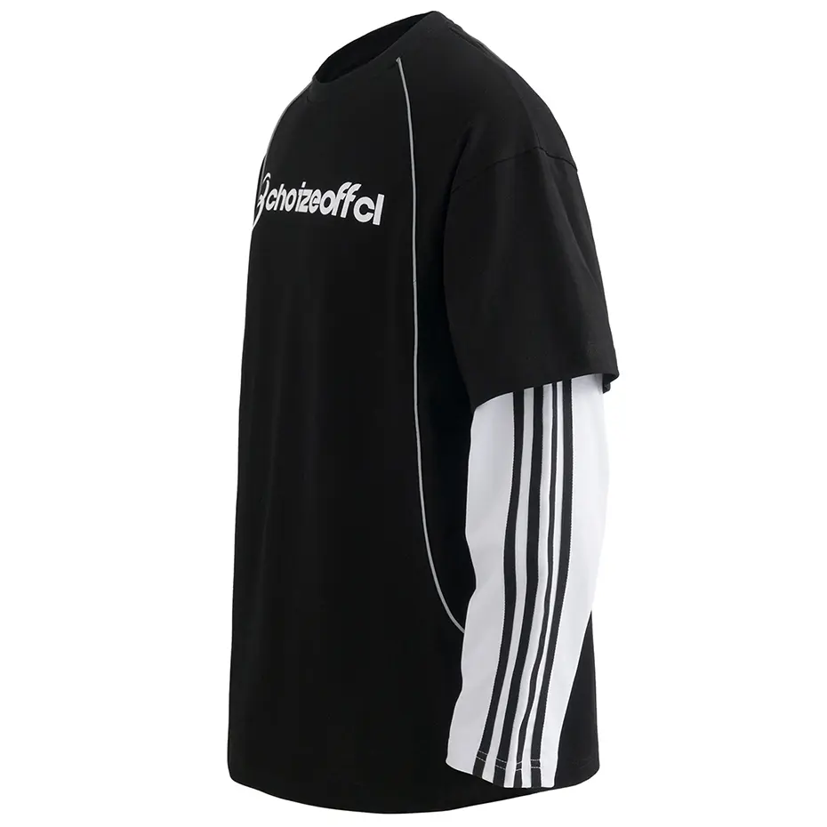 Streetwear Hip Hop T Shirts Fake Two Piece Harajuku Oversized T-shirts Men Casual Loose Long Sleeve Tshirts Tee Tops