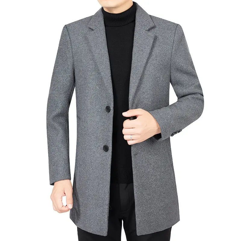 New Winter Overcoats Men Business Casual Woollen Blends Man Cashmere Trench Coats Quality Male Thicker Warm Long Jackets Size 4X