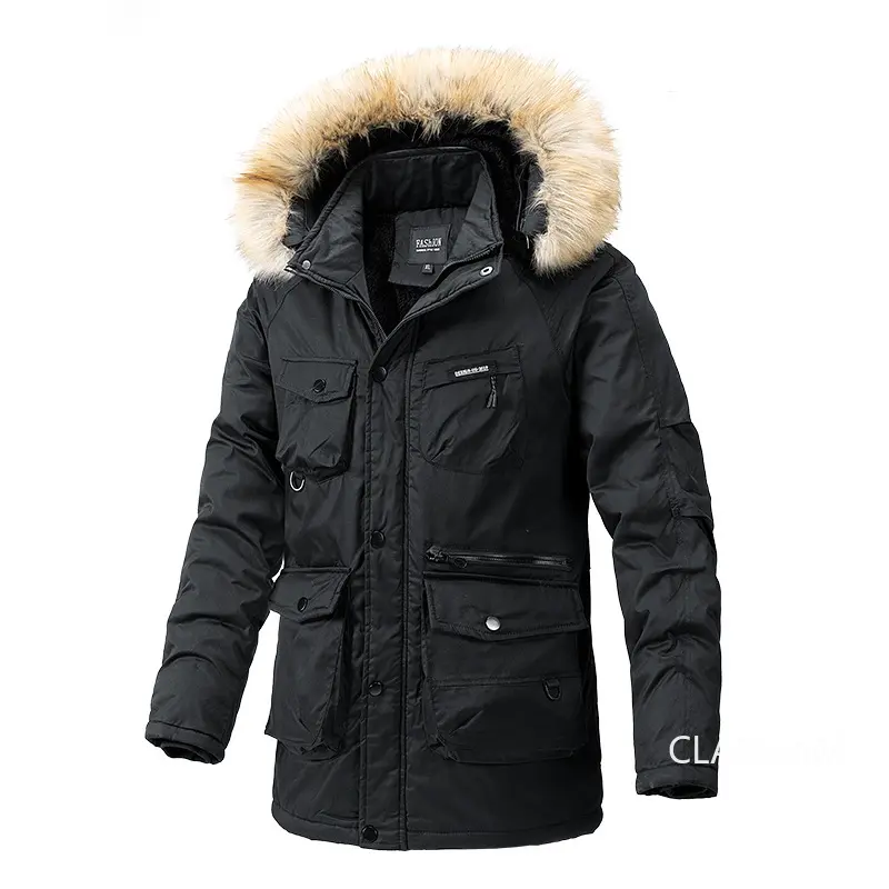 Men Winter Hooded Long Down Jackets New Male Multiple pockets Overcoats Warm Parkas Quality Man Casual Outdoor Long Coats 4XL
