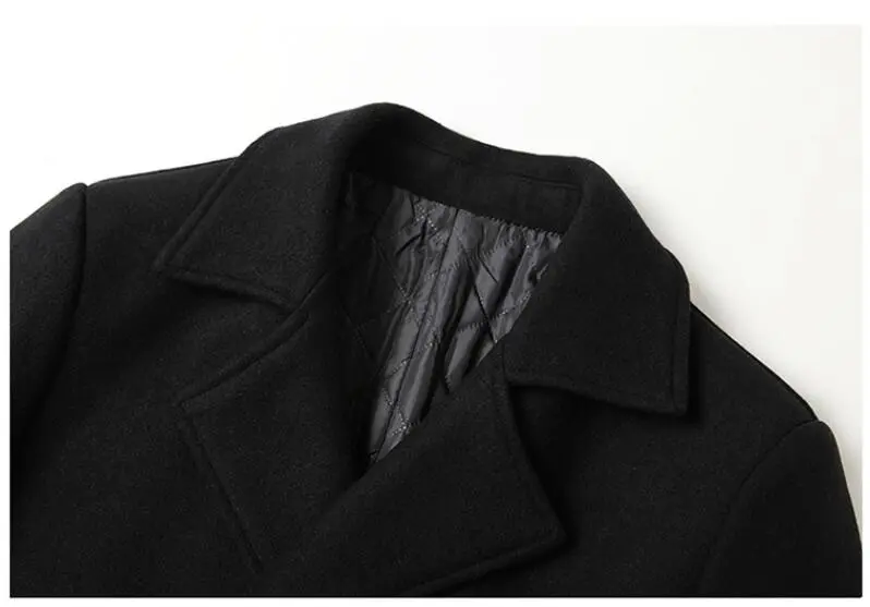 New Winter Men Double Breasted Woolen Coats Thicker Warm Cashmere Trench Coats Long Jackets Quality Male Winter Overcoats Eur XX