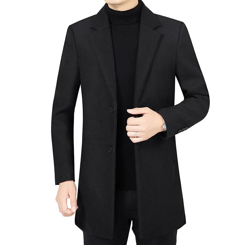 New Winter Overcoats Men Business Casual Woollen Blends Man Cashmere Trench Coats Quality Male Thicker Warm Long Jackets Size 4X