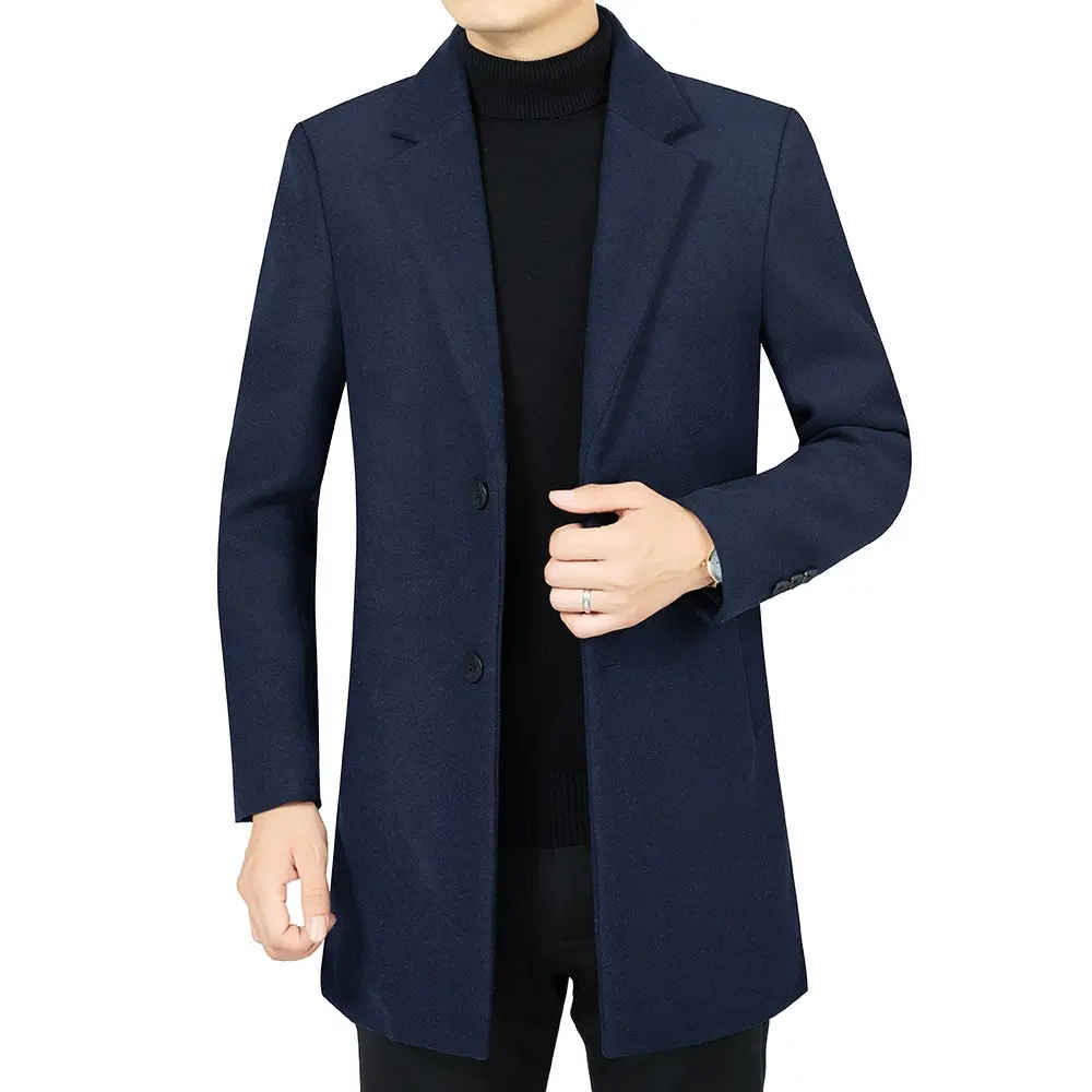 New Winter Overcoats Men Business Casual Woollen Blends Man Cashmere Trench Coats Quality Male Thicker Warm Long Jackets Size 4X