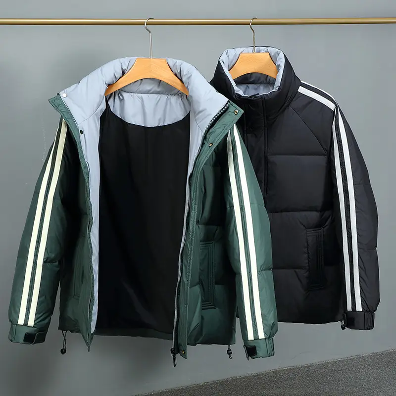 New Winter Men Slim Casual Duck Down Coats Short Down Jackets High Quality Male Stand Collar Thicker Warm Winter Coats Size 3XL