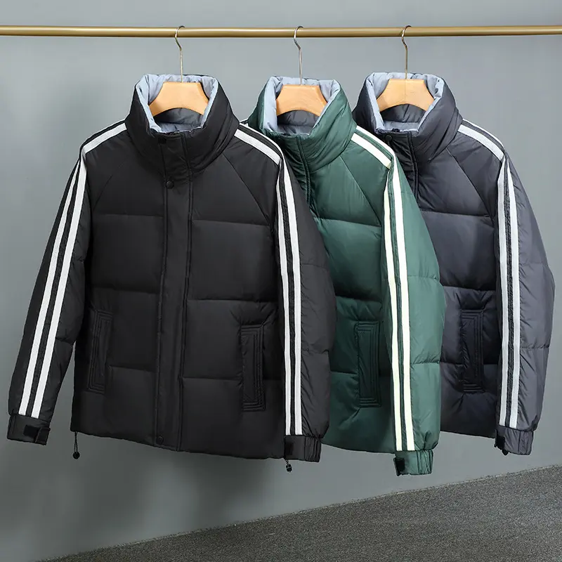 New Winter Men Slim Casual Duck Down Coats Short Down Jackets High Quality Male Stand Collar Thicker Warm Winter Coats Size 3XL