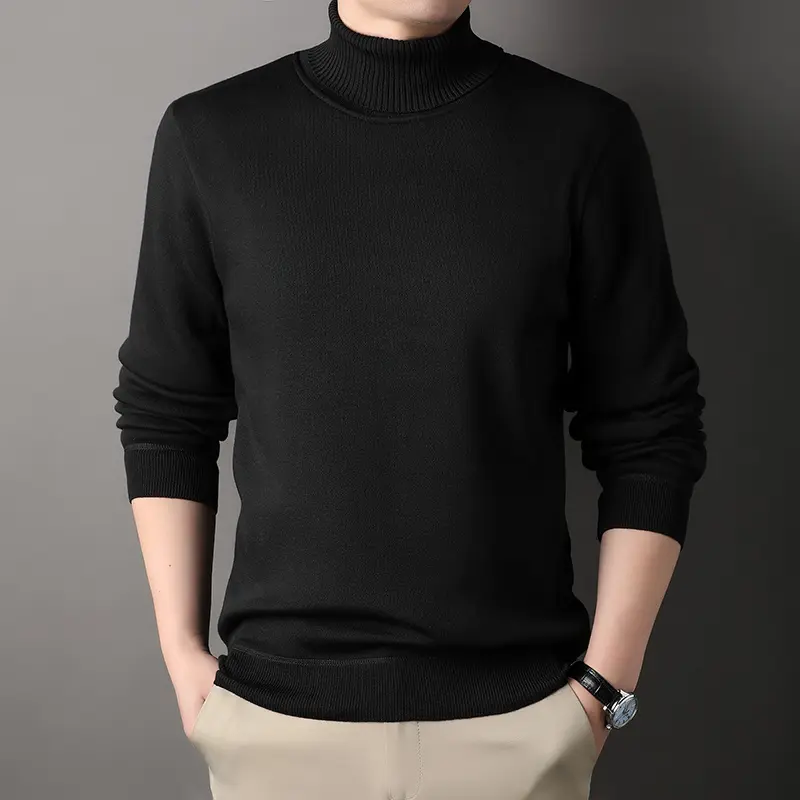 Men Winter Turtlenecks Sweaters Knitwear Pullovers Solid Long Sleeved Fleece Sweater Male Casual Daily Multicolor Sweaters 4XL