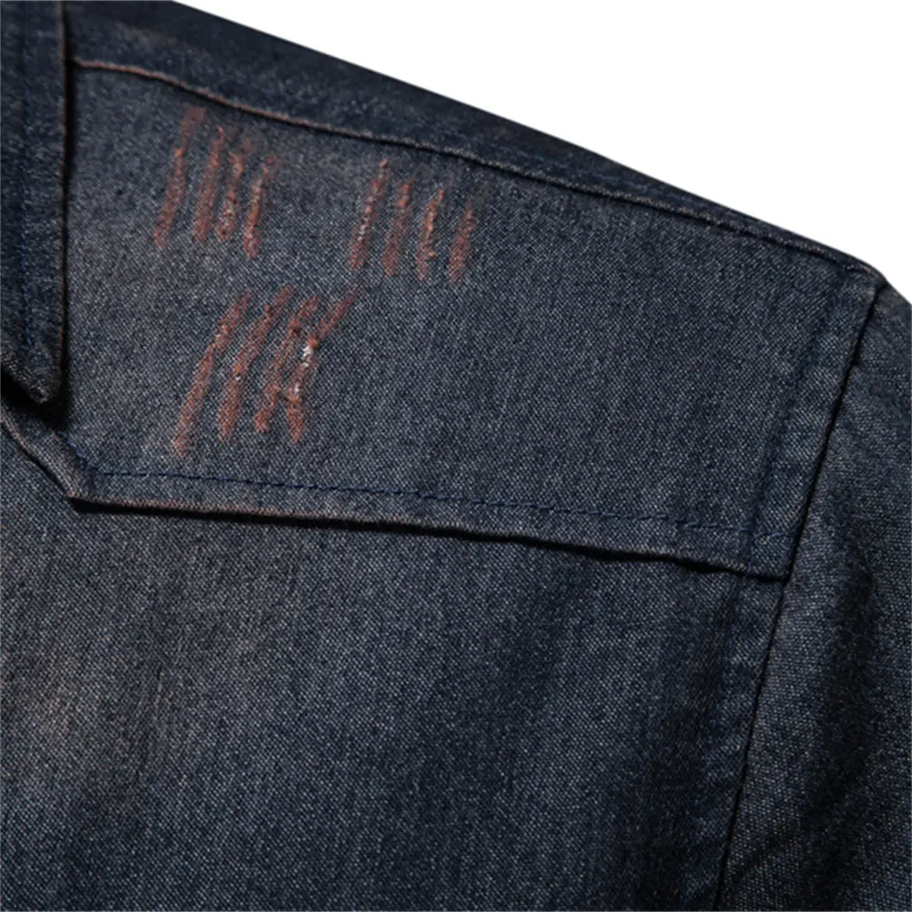 Men Elastic Cotton Denim Shirts New Male Black Long Sleeve Quality Cowboy Shirts for Men Casual Slim Fit Mens Designer Clothing