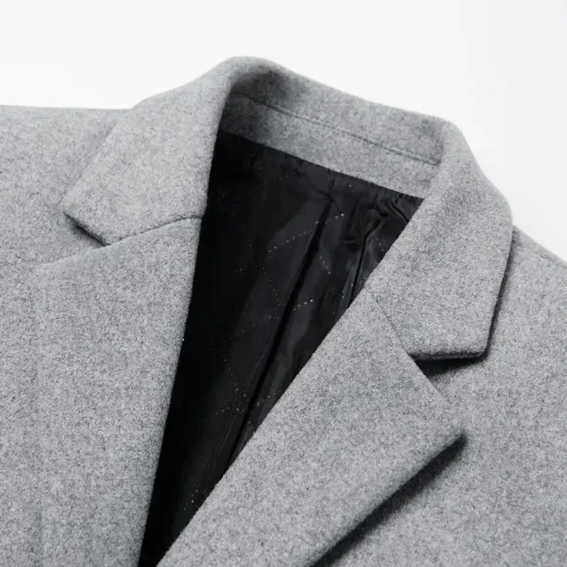 New Winter Men Long Winter Jackets Wool Blends Cashmere Trench Coats High Quality  Male Business Casual Slim Trench Coats 4XL