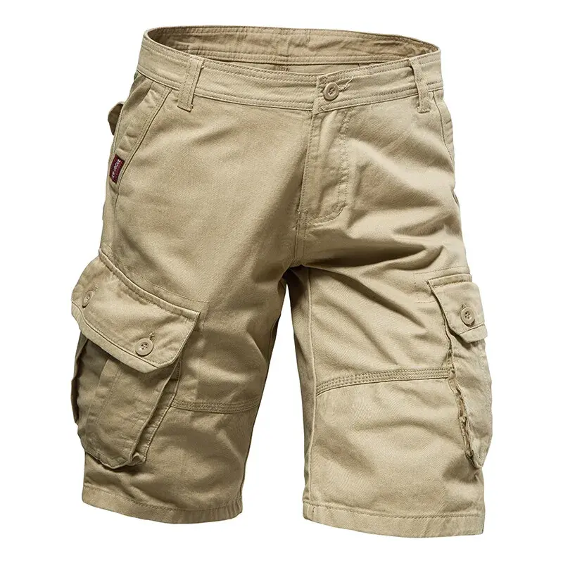 New Summer Men High Quality Casual Cotton Shorts Pants Man Multiple pockets Thin Cargo Shorts Male Solid Loose Tooling Shorts 38