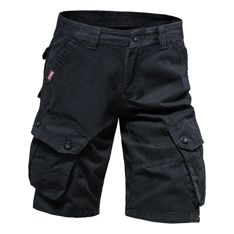 New Summer Men High Quality Casual Cotton Shorts Pants Man Multiple pockets Thin Cargo Shorts Male Solid Loose Tooling Shorts 38