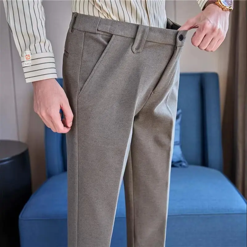 New Spring Men Boutique Suits Pants Male Formal Wear Wedding Dress Trousers Quality Men British Style Business Suit Pants 40