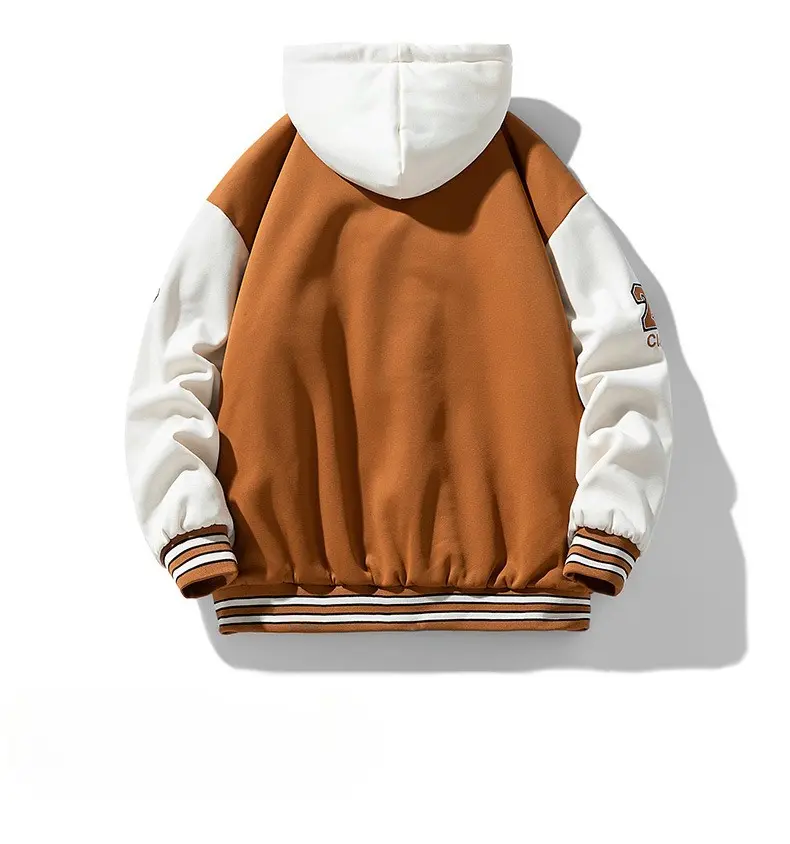 New Fashion Men Hooded Baseball Jackets Male Fake Two-piece Sweatshirt Jackets Winter Coats Quality Man Cardigan Sweatshirts 3XL