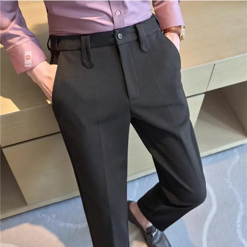 New Spring Men Boutique Suits Pants Male Formal Wear Wedding Dress Trousers Quality Men British Style Business Suit Pants 40