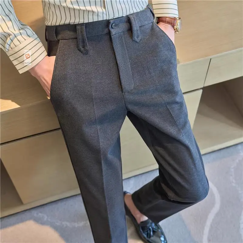New Spring Men Boutique Suits Pants Male Formal Wear Wedding Dress Trousers Quality Men British Style Business Suit Pants 40