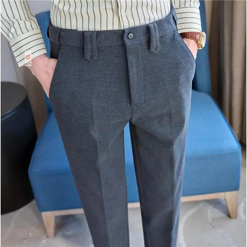 New Spring Men Boutique Suits Pants Male Formal Wear Wedding Dress Trousers Quality Men British Style Business Suit Pants 40