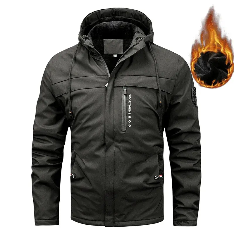 Men Hooded Winter Jackets Outdoor Casual Winter Coats New Male Fleece Warm Parkas Good Quality Man Winter Jackets Size 6XL