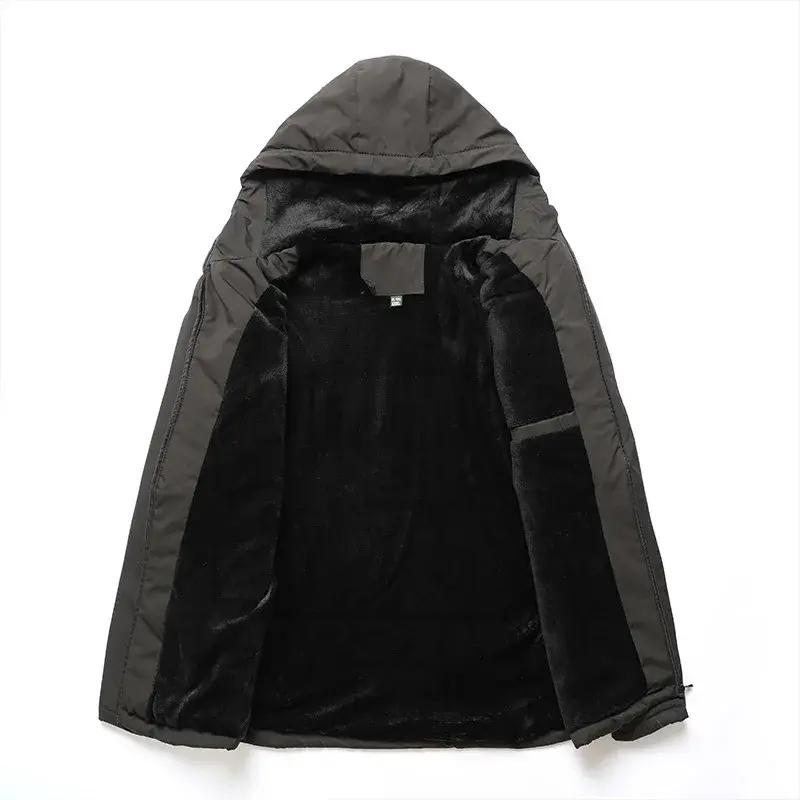 Men Hooded Winter Jackets Outdoor Casual Winter Coats New Male Fleece Warm Parkas Good Quality Man Winter Jackets Size 6XL