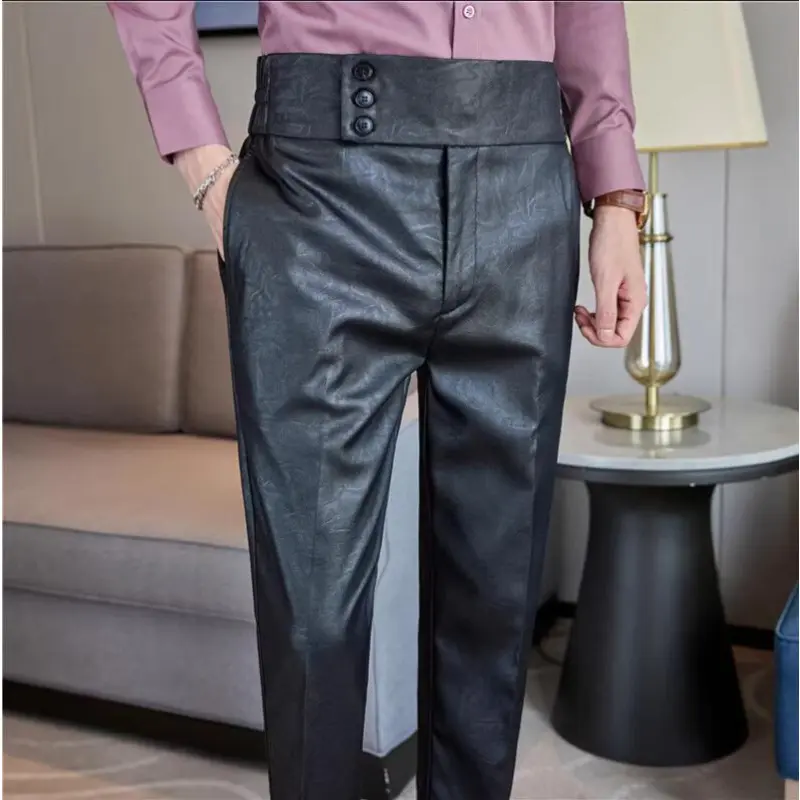 Men Boutique Bright Jacquard Suits Pants Male Formal Wear Trousers Quality Men Business Casual Pants High Waisted Suit Trousers