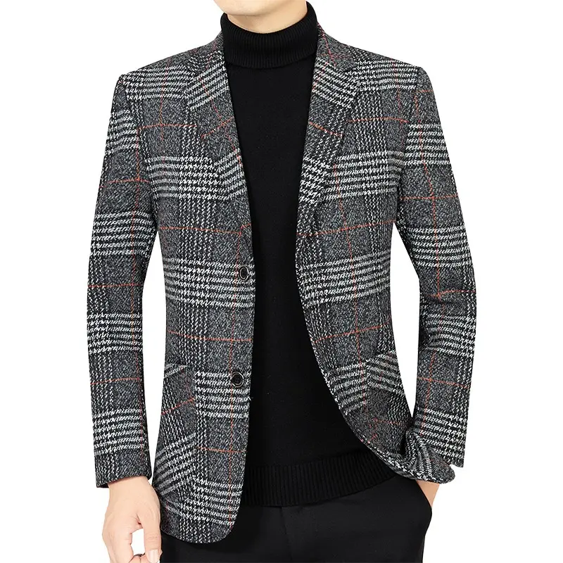 Men Plaid Blazers Jackets New Spring Autumn Casual Suits Jackets Coats Male Business Formal Wear Men Slim Fit Blazers Size 4XL