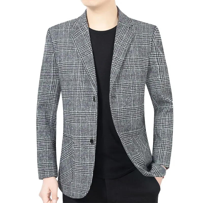 Men Plaid Blazers Jackets New Spring Autumn Casual Suits Jackets Coats Male Business Formal Wear Men Slim Fit Blazers Size 4XL