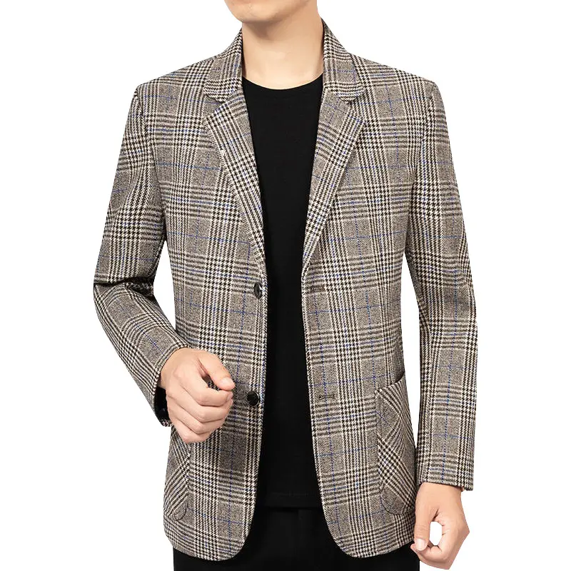 Men Plaid Blazers Jackets New Spring Autumn Casual Suits Jackets Coats Male Business Formal Wear Men Slim Fit Blazers Size 4XL