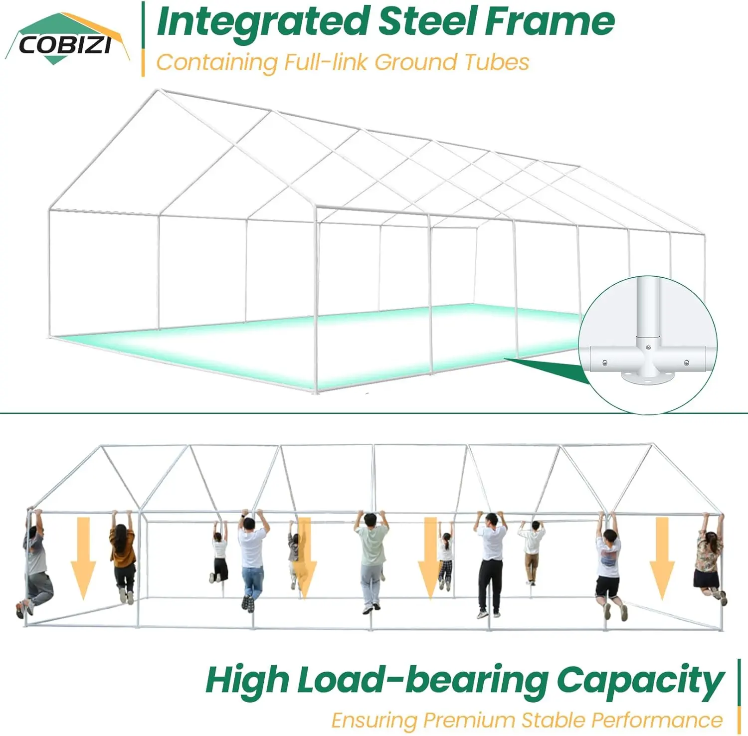 20x40 Party Tent Heavy Duty, Galvanized Wedding Tent, Event Shelter for Parties, Outdoor with Removable Sidewall & Built