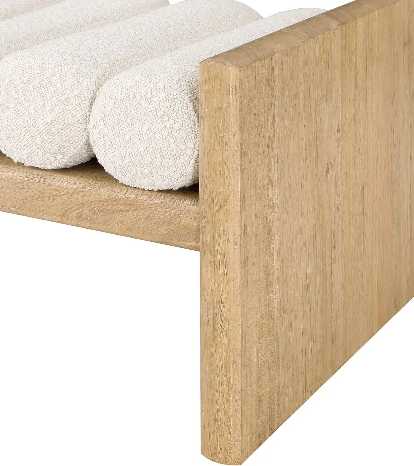 179Cream Waverly Collection Modern | Contemporary Bench with Solid Wood Rich Natural Finish,  52" W x 19" D x 18" H, Cream