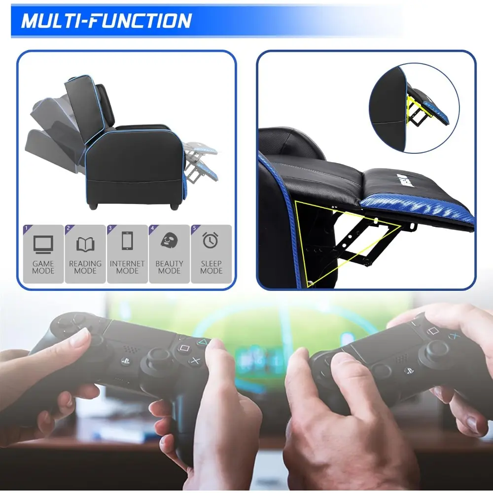 Gaming Recliner Chair for Adults 400lbs Racing Style Sofa Big and Tall PU Leather Recliner Seating, Modern Ergonomic Lounge Com